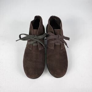 Cole Haan Suede Boots Air Reena Size 5.5 Brown Waterproof Lace Up Chukka Ankle